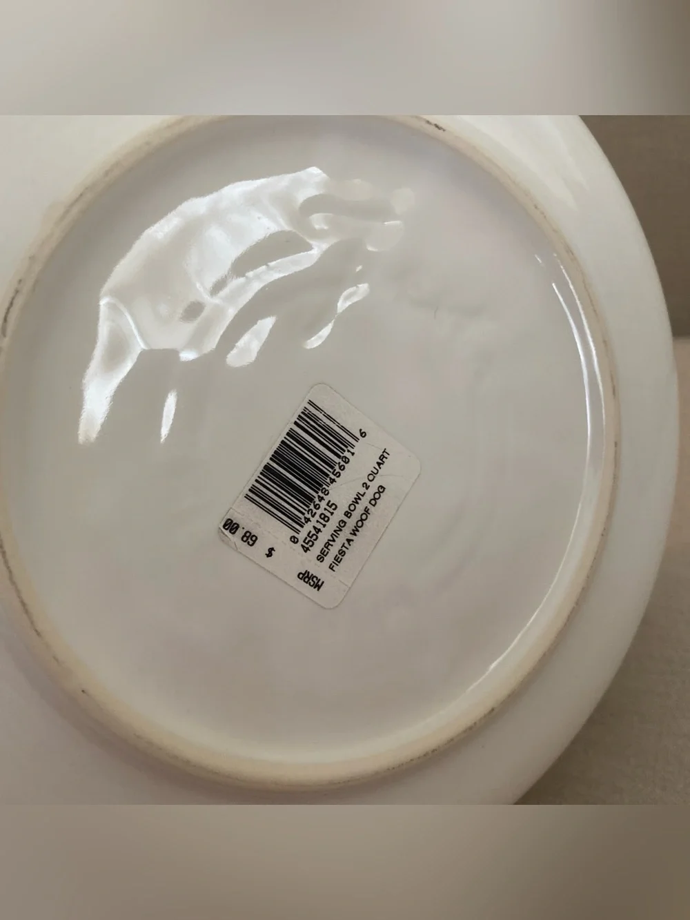 Set of 2 Fiesta 2 Quart XL Serving Bowls Woof Dog NWT Pristine 64 Ounce 10 5/8 “